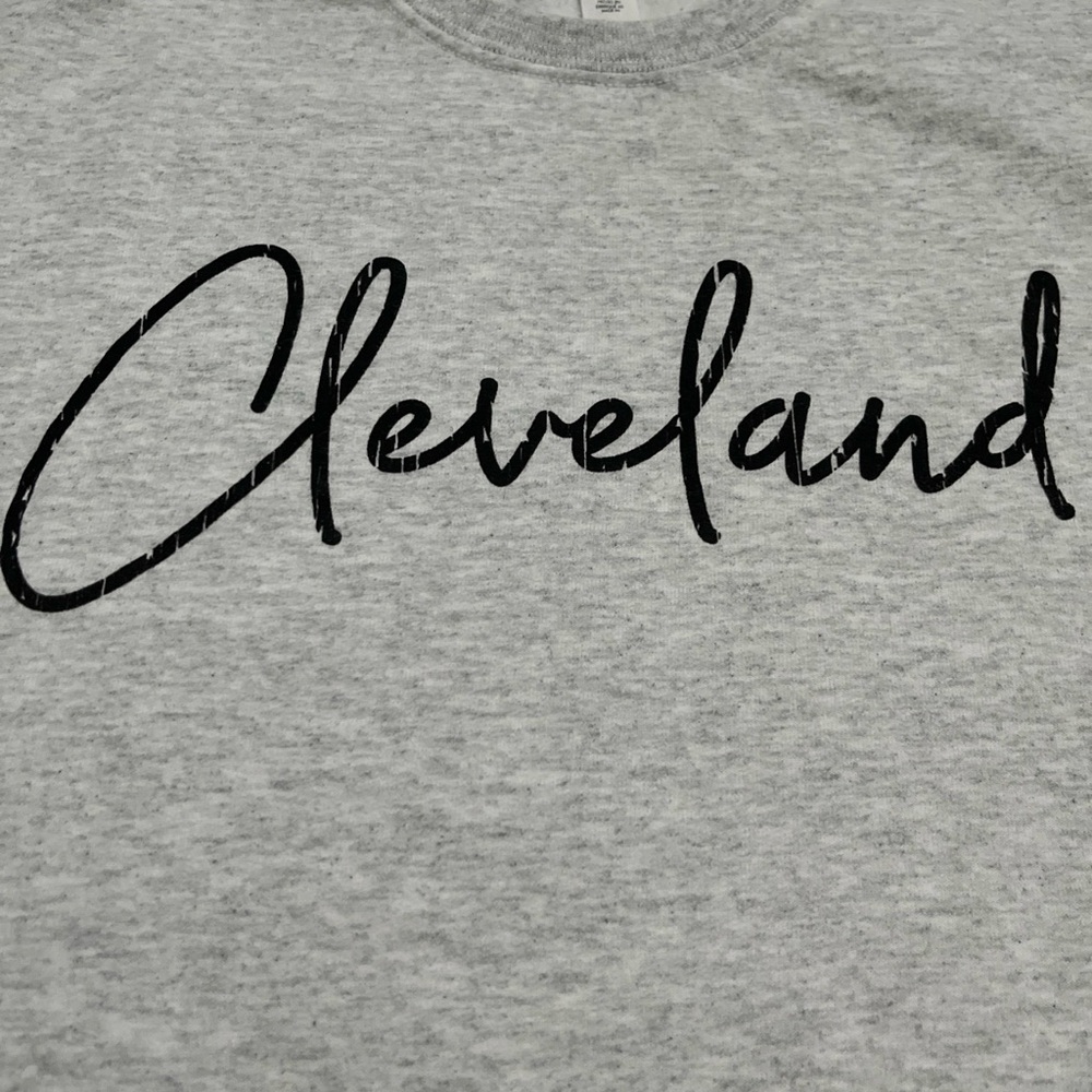 Jerzees Light Gray “Cleveland” Pullover Sweatshirt Size L - Picture 2 of 6
